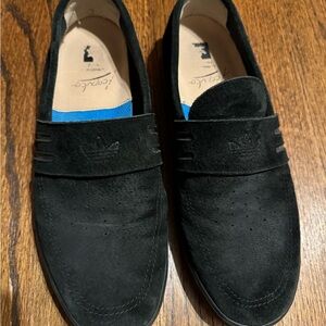 Adidas black suede shoes